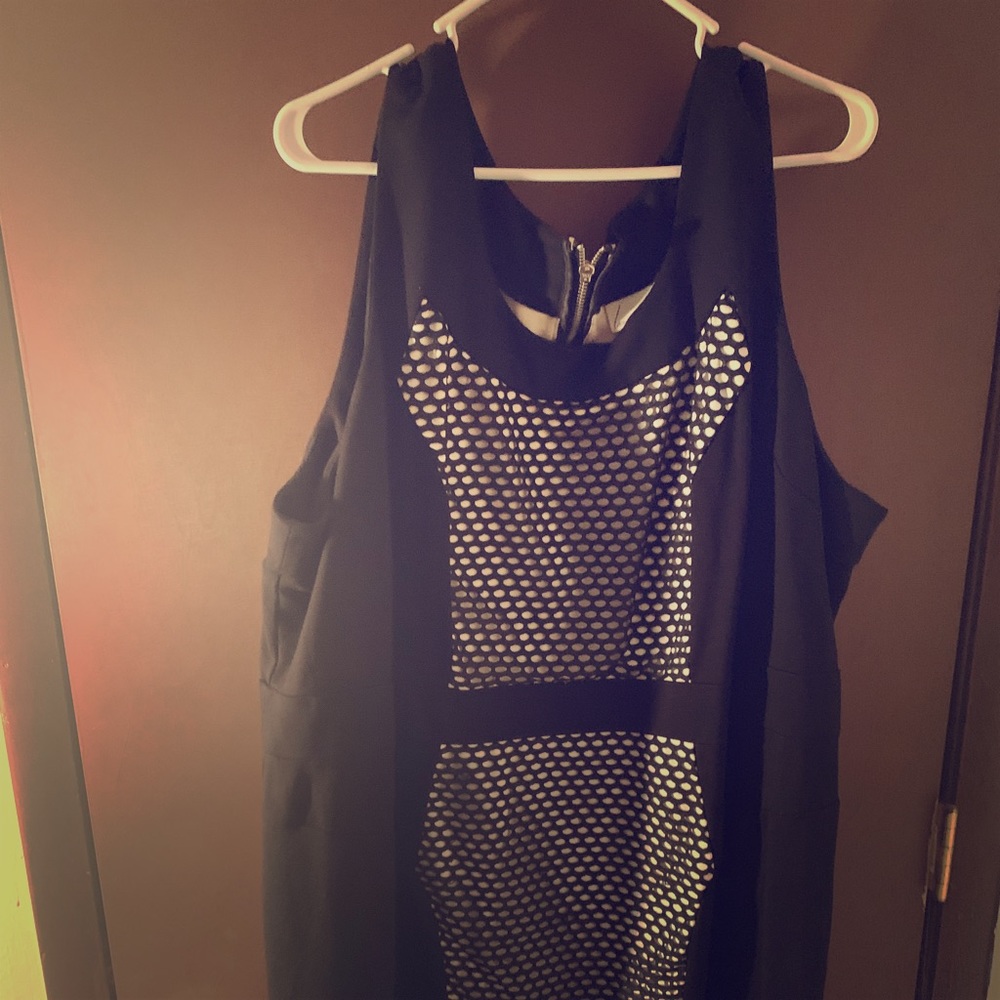 Black and White Netted Bodycon Dress